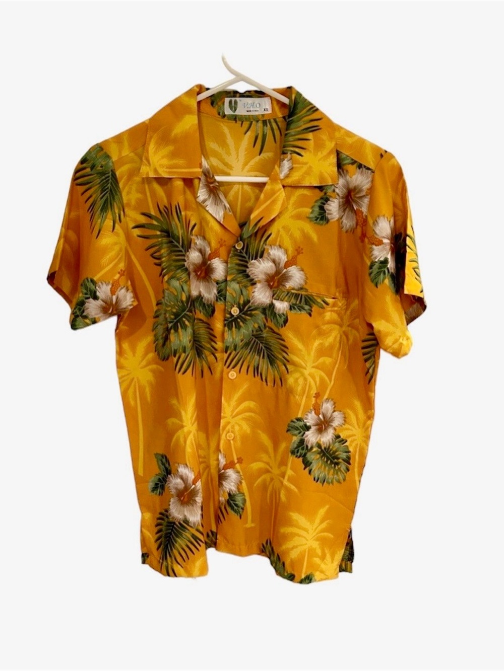 Men's Yellow Hawaiian Floral Camp Shirt